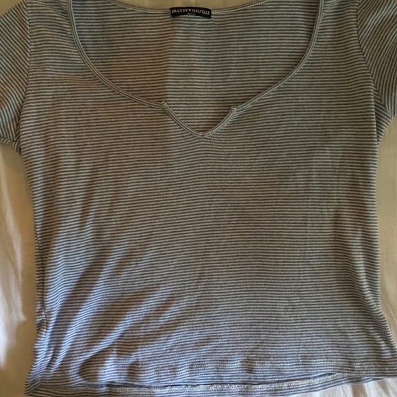 Brandy Melville blue and white striped Richie top - Picture 2 of 3